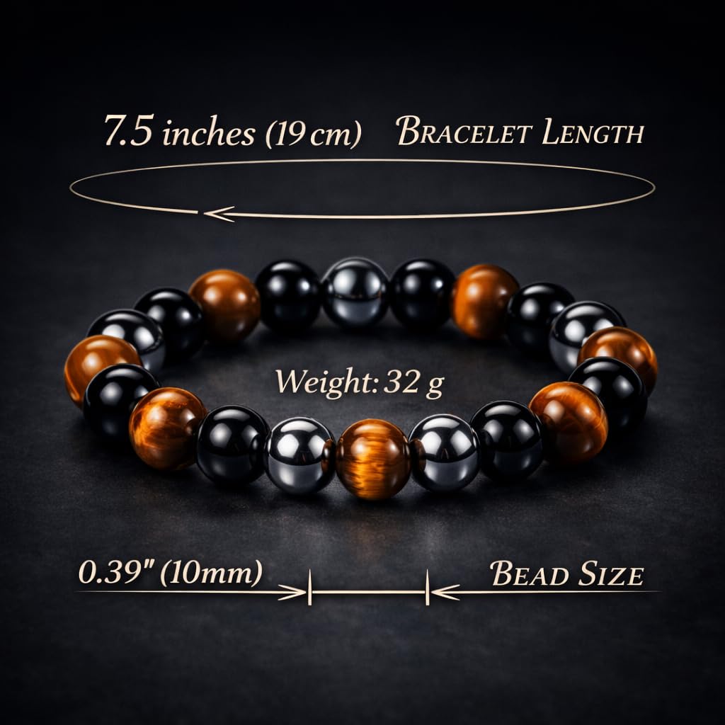 Black Obsidian Hematite Triple Protection Companion Bracelet Set