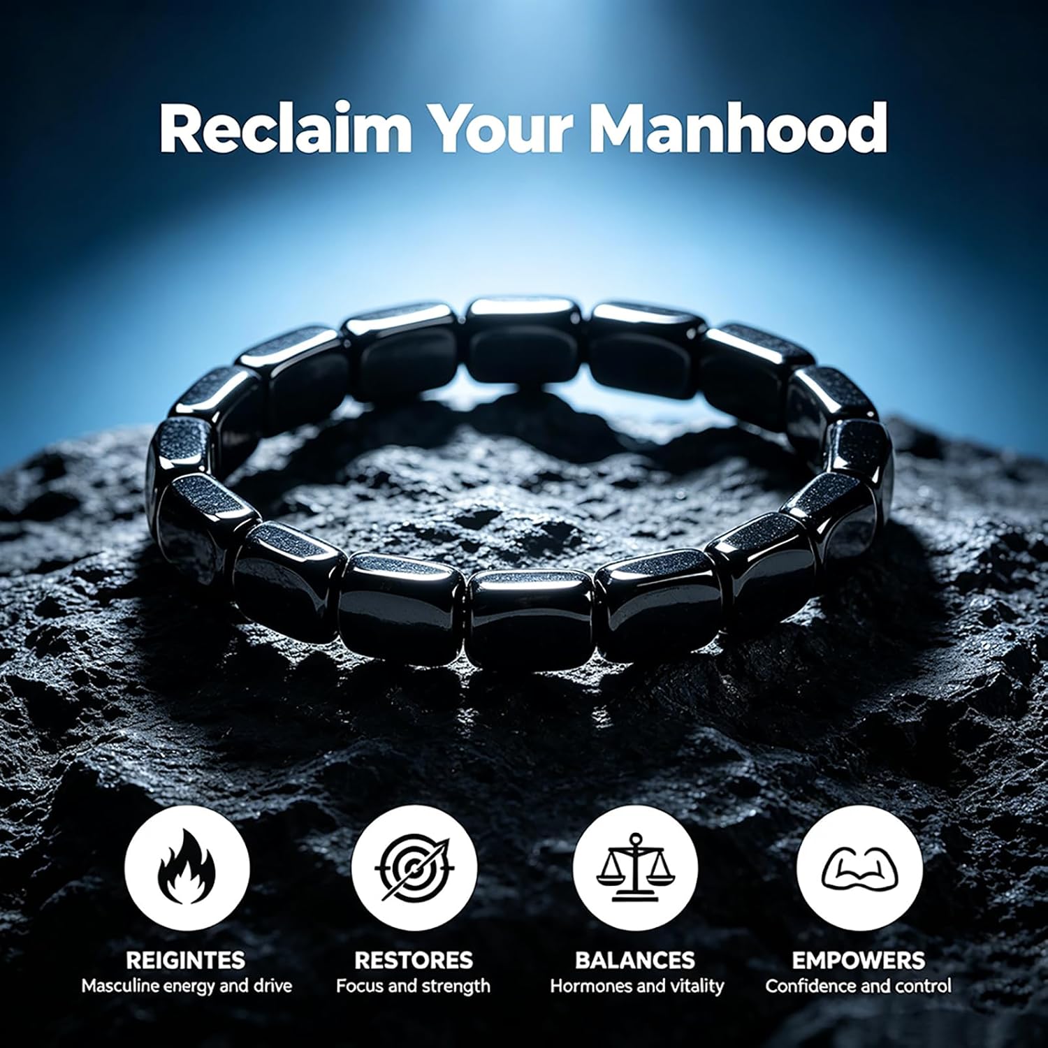 Hematite Companion Bracelet Men - Reignites Masculine Energy